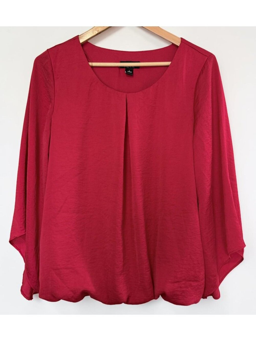 Alyx Red Top Size L Large Blouse Flowy Elastic Waist Pullover Boho Office